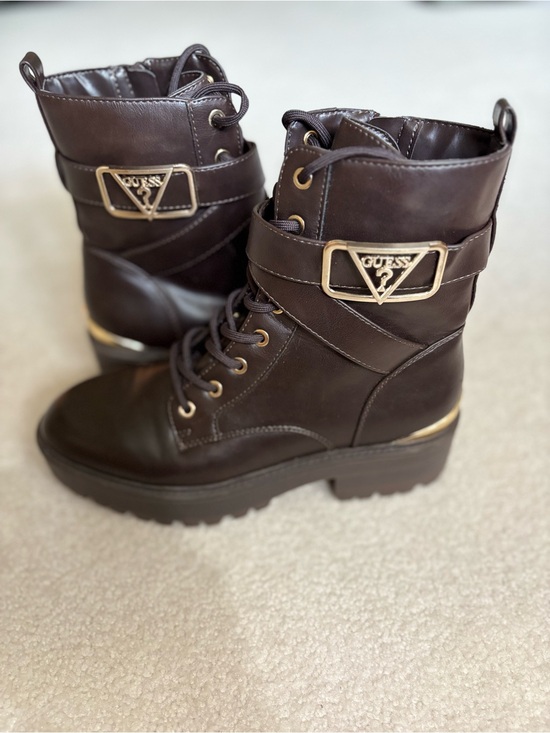 Guess Shoes - NWOT GUESS Combat Boots Dark Brown Women's Size 9